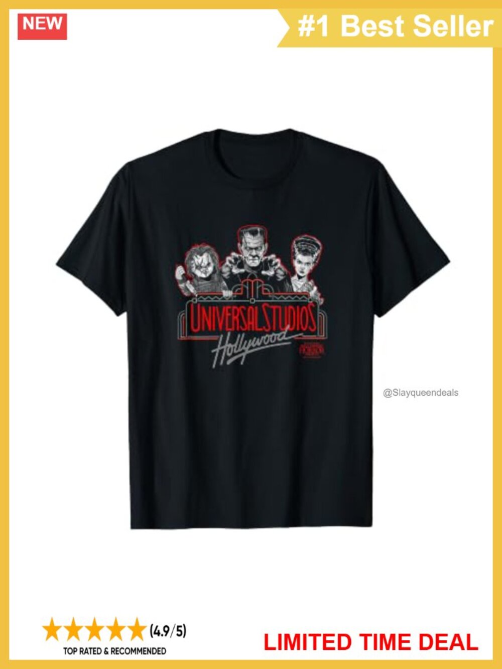 Halloween Horror Nights Hollywood Marquee T-Shirt Lightweight Classic Fit